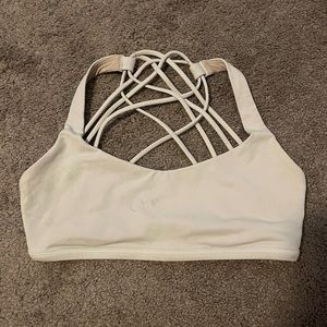 White Lululemon Free to Be Bra